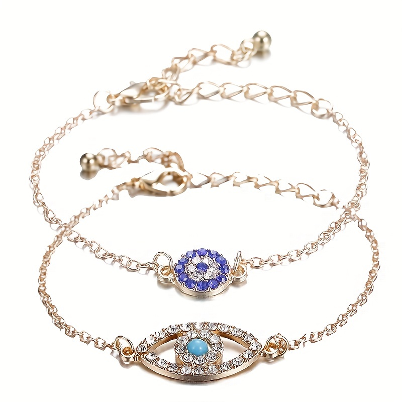 Heißer Verkauf Schmuck Vintage Blau Auge Perlen Hand der Fatima Armband  Mode Bösen Blick Armband