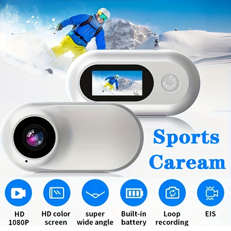 Portable Action Camera, High-definition 1080P Camera, 0.96-Inch Screen,  Wearable Safety Camera, With EIS Stable Night Vision (non WiFi) Audio And  Vide