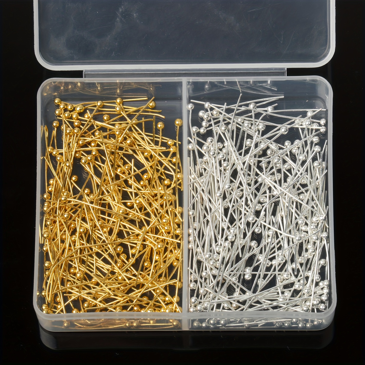 TEMU Lot de 400 Épingles à Tête de Boule en Fer de 2cm pour la Fabrication de Bijoux DIY, Boucles d'Oreilles & Artisanat - Accessoires en Boîte