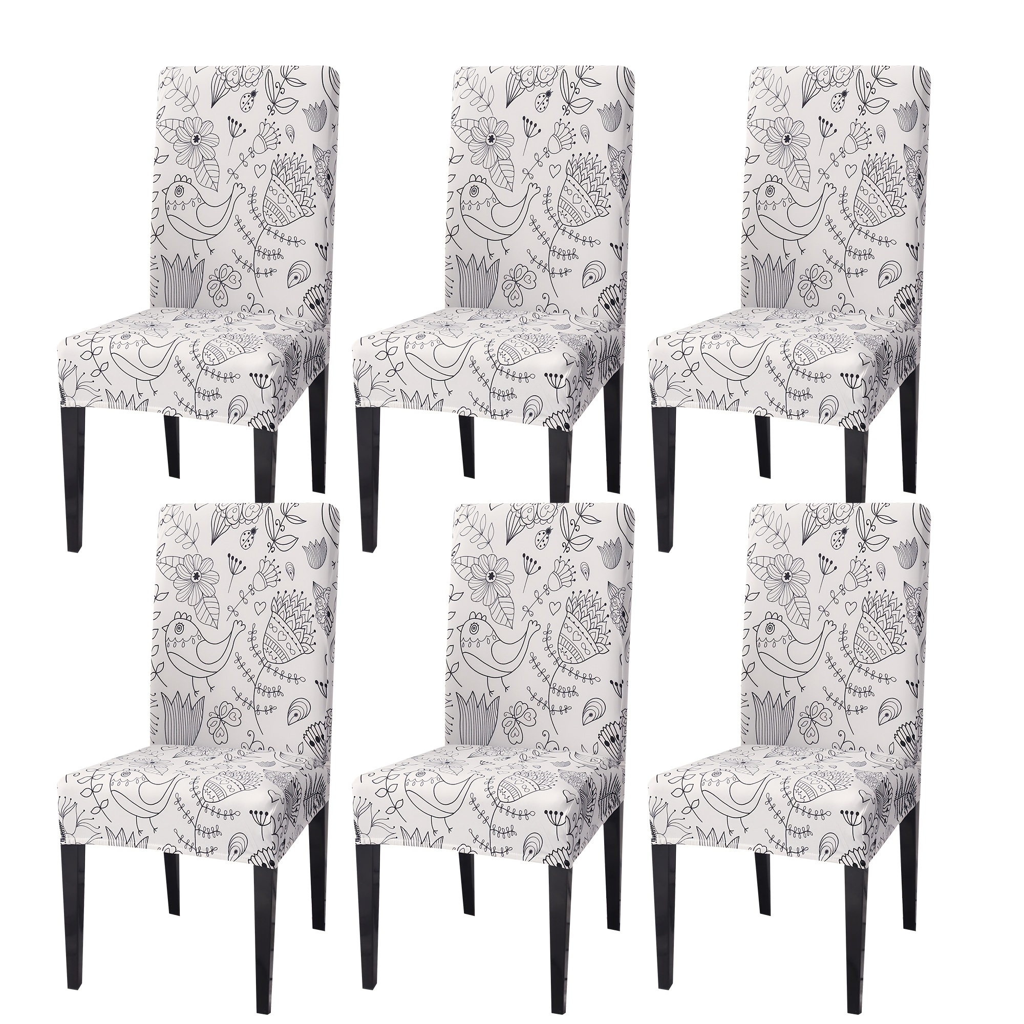 Printed Elastic Dining Chair Cover Chair Slipcovers Dining Temu New