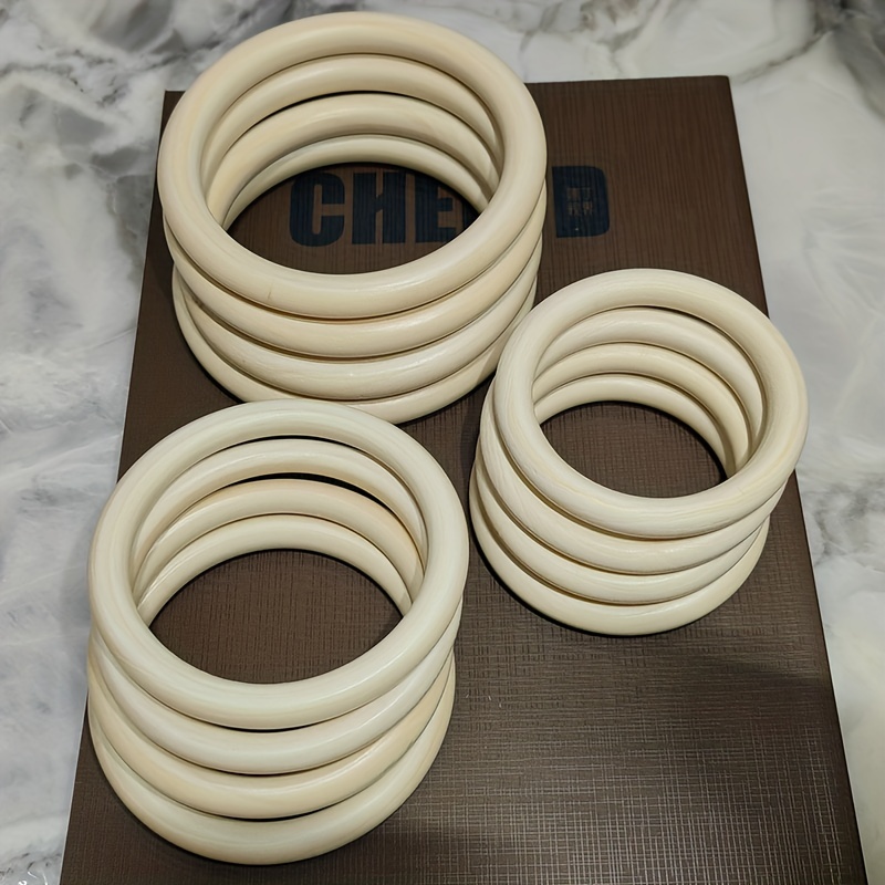

4pcs, Wooden Napkin Ring, Wooden Rings For Craft, Natural Solid Wood Rings For Diy Crafts Without Paint, Macrame Wooden Rings For Ring Pendant And Connectors Jewelry, Home Decor