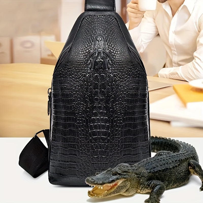 Real Crocodile alligator leather skin backpack Shoulder Bag Travel Bags for  men