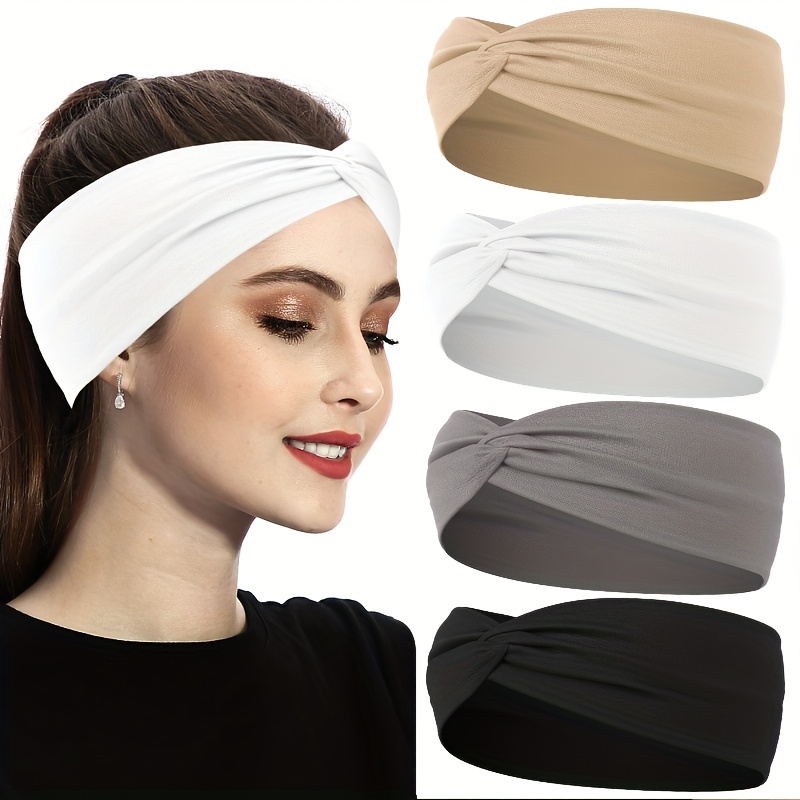8Pcs Wide Elastic Headband for Women Boho Bandana Headbands Yoga Sports  Headband Outdoor Hairband Adjustable Turban Headwrap Hair Accessories for