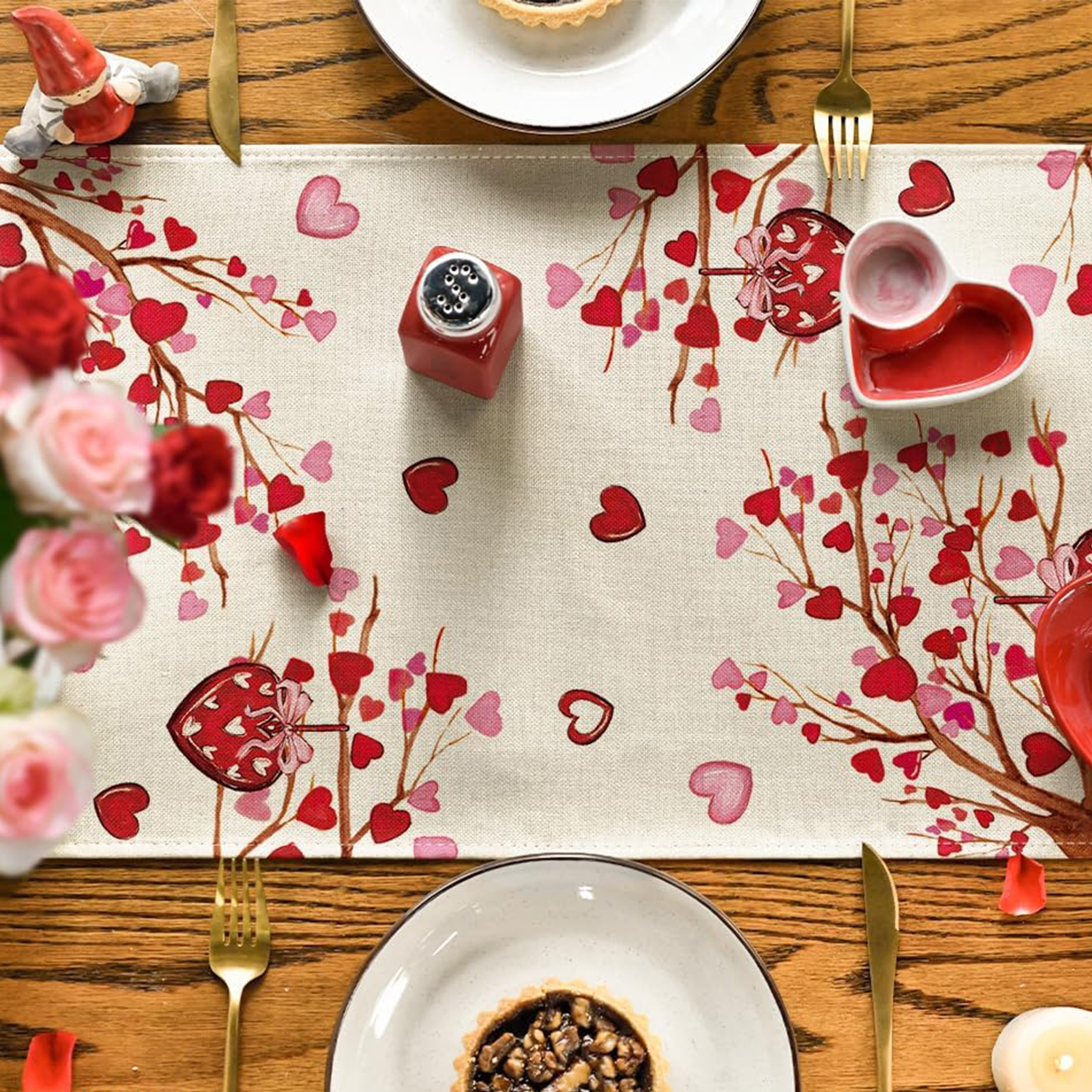 Table Runner Happy Valentines Table Runner Sweet Heart - Temu