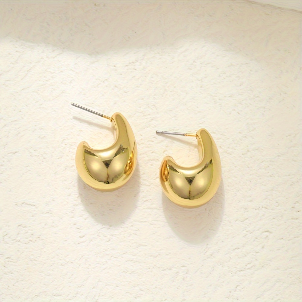 Cold Tone Golden Water Drop Earrings for Various Occasions