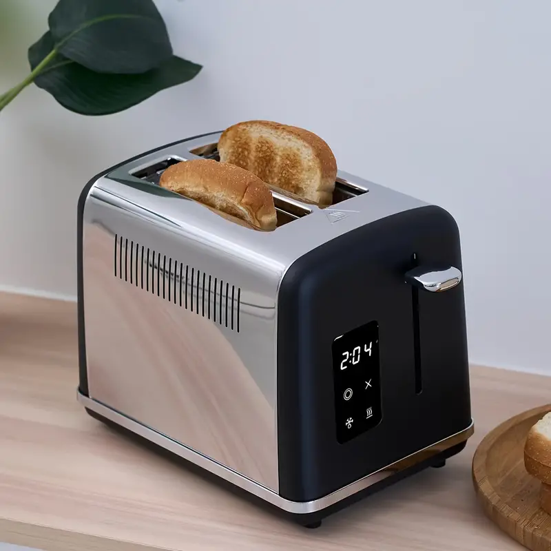 2 Toaster With Led Touch Screen And Digital Countdown - Temu