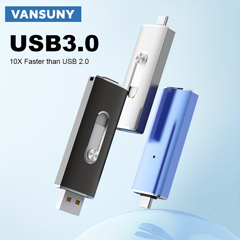 Vansuny 32GB USB Type-C Flash Drive 2-in-1 Dual Flash Drive USB A + USB C  OTG Flash Drive for Android Smartphone Tablet Computer Laptop (Blue)