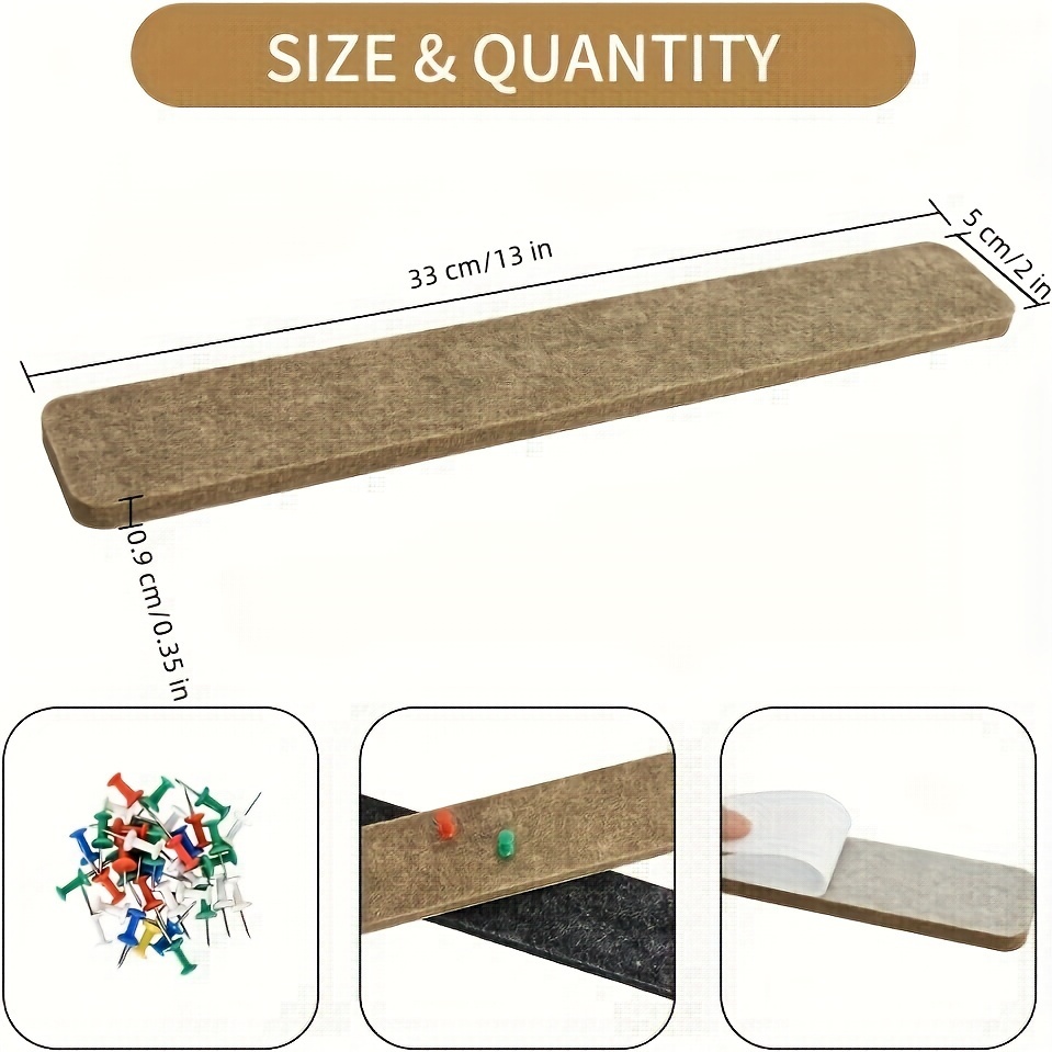 Black White Grey Cork Board Bar Strips With Pushpins Sticky - Temu
