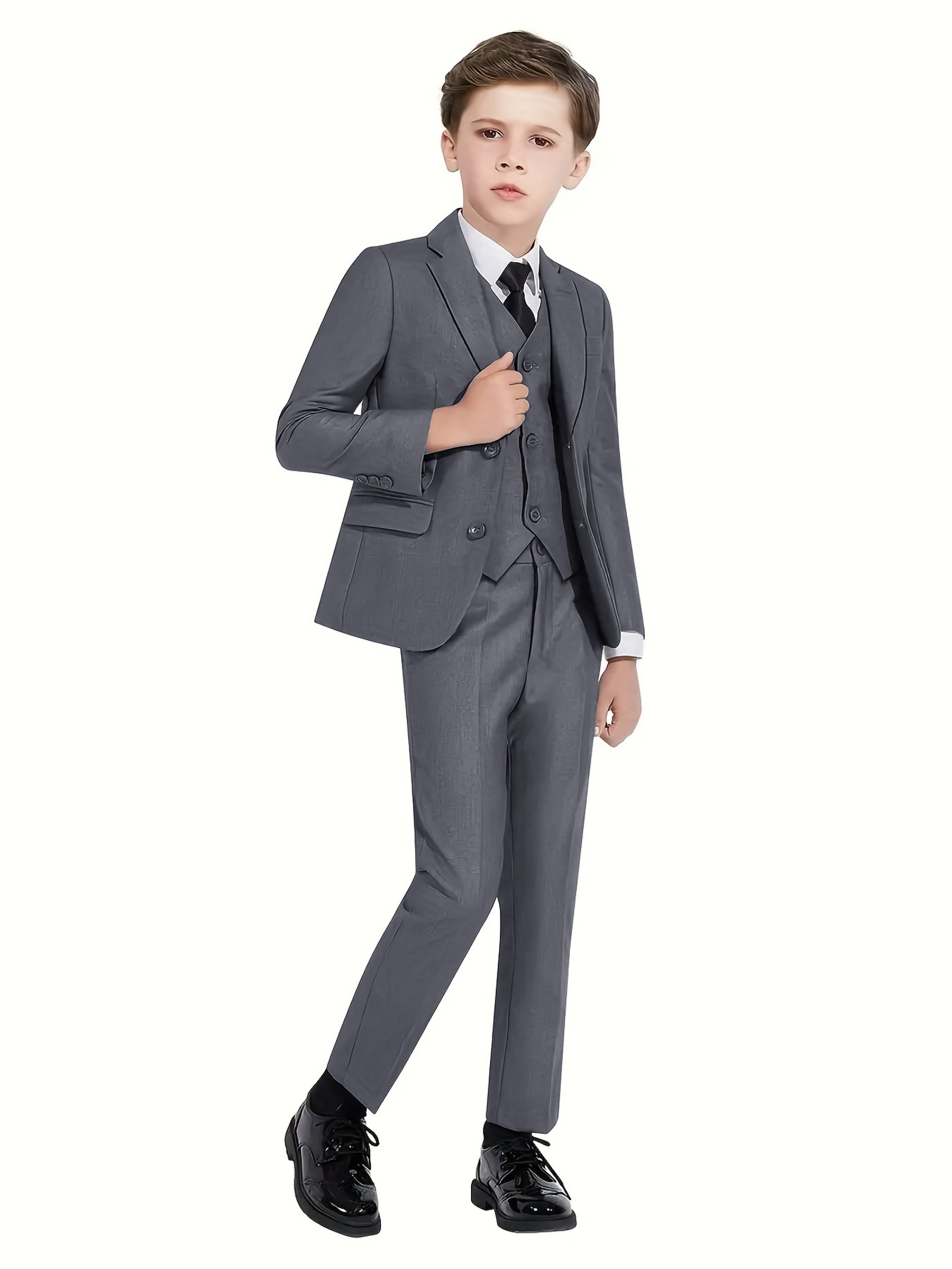 Chaqueta tipo blazer para niños pequeños, ligera, elegante, con dos  botones, color liso, traje escolar, abrigo deportivo casual