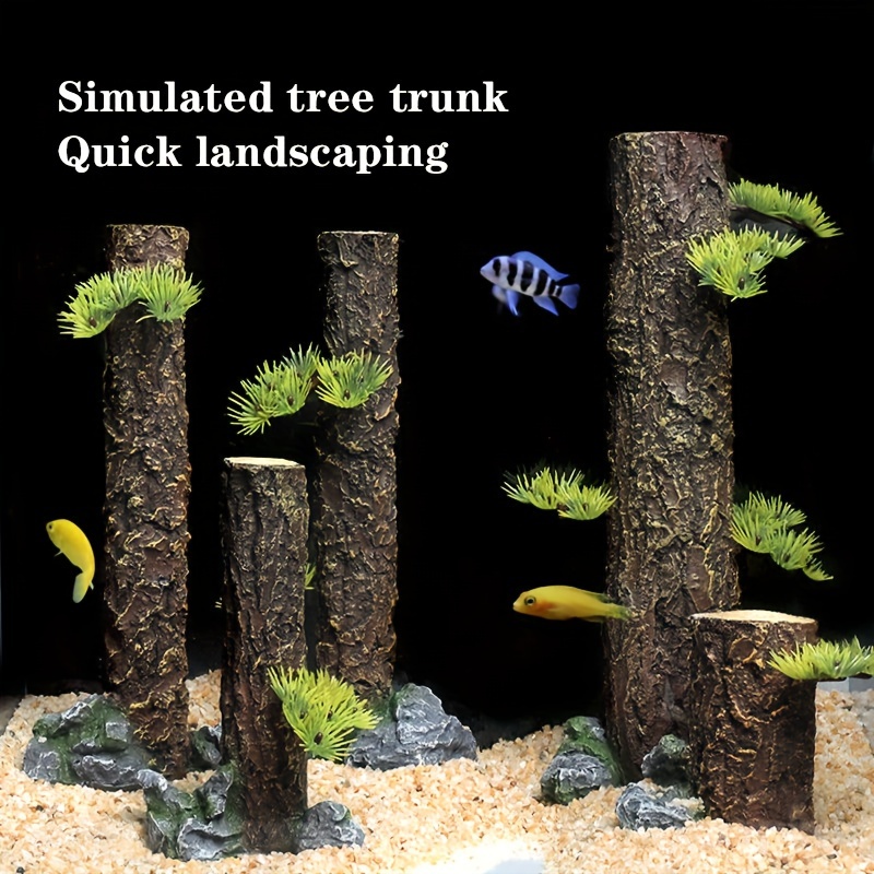 Resin Sunken Wood Fish Tank Plants Small Decorations Turtle Aquarium Accessories Large Plastic, Size: 12X10CM, Other