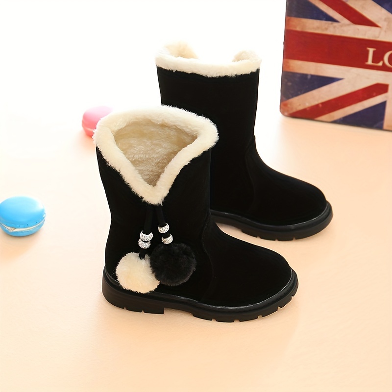 trendy cute plus fleece boots for girls kids comfortable non slip boots for indoor outdoor travel autumn and winter details 6