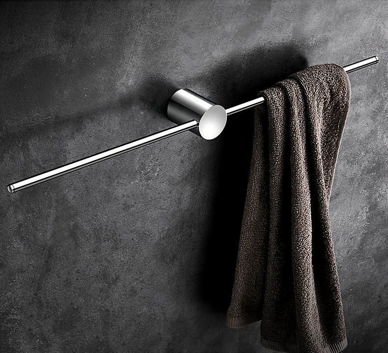1pc chrome all copper creative towel rack bathroom storage towel rack gun gray bathroom round slipper rack black simple single rod towel bar bathroom organizer bathroom accessories Product details 6