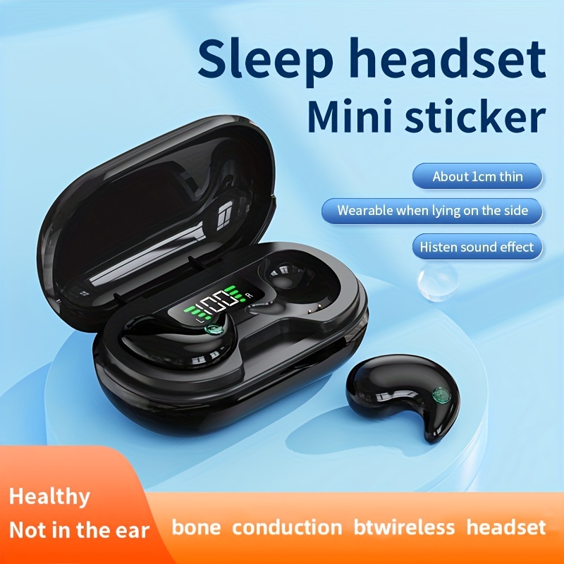 Mini auriculares inalámbricos Bluetooth, pequeños auriculares semi  intrauditivos pequeños, ligeros, delgados para dormir de lado, trabajo,  fitness