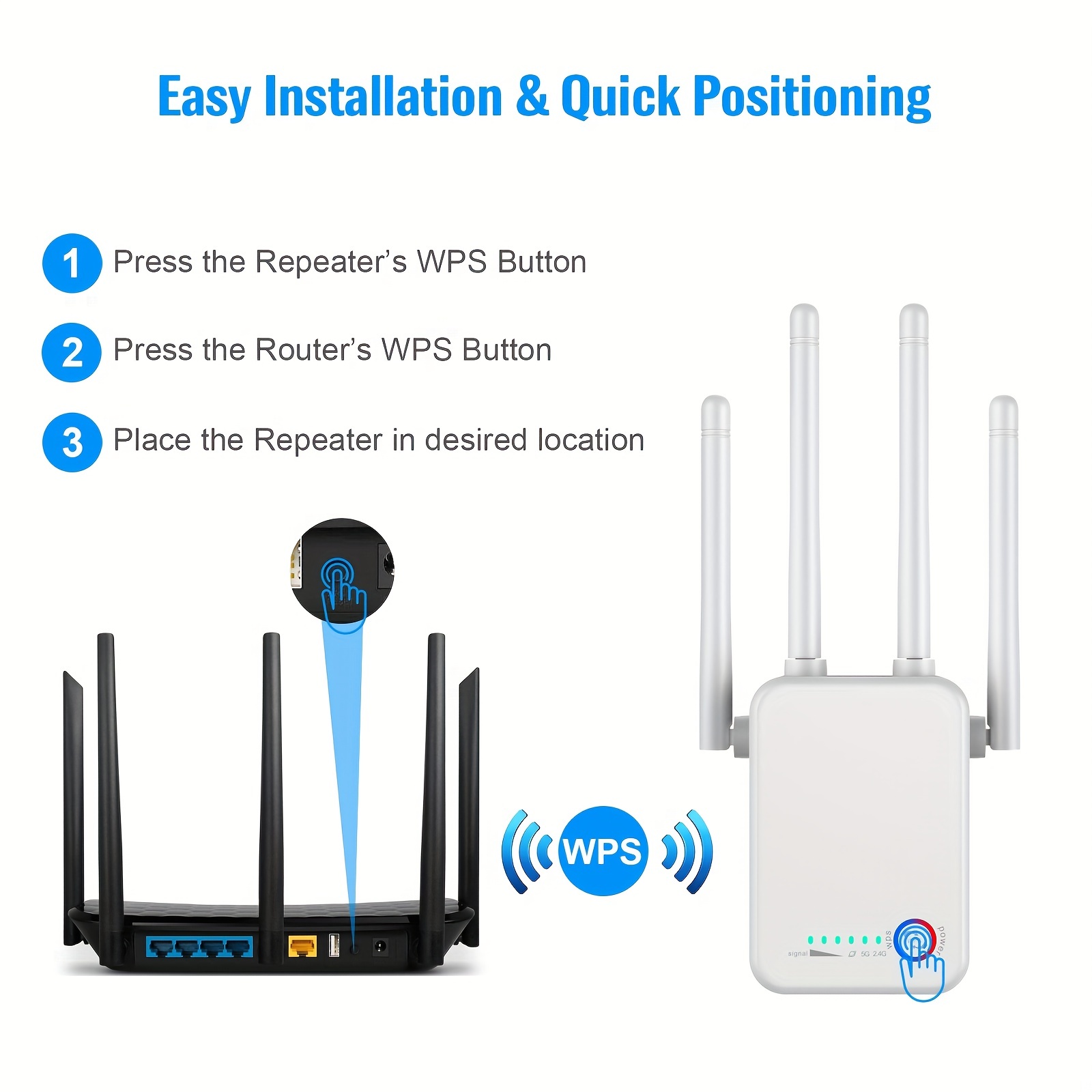 1200mbps 2 4g 5g dual band wireless internet wifi repeater router ap signal booster for home larger coverage extender and signal amplifier easy setup details 4