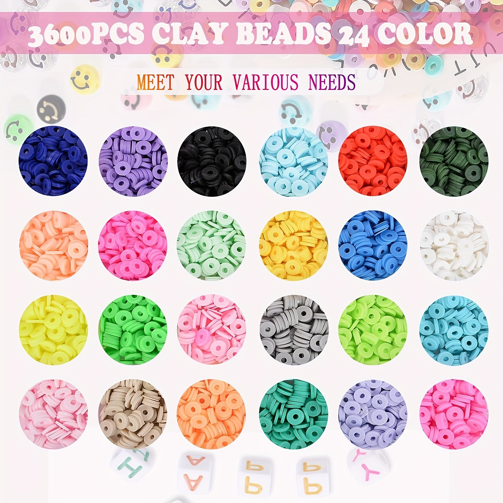 4000pcs Clay Beads Set for Bracelet Making Kit