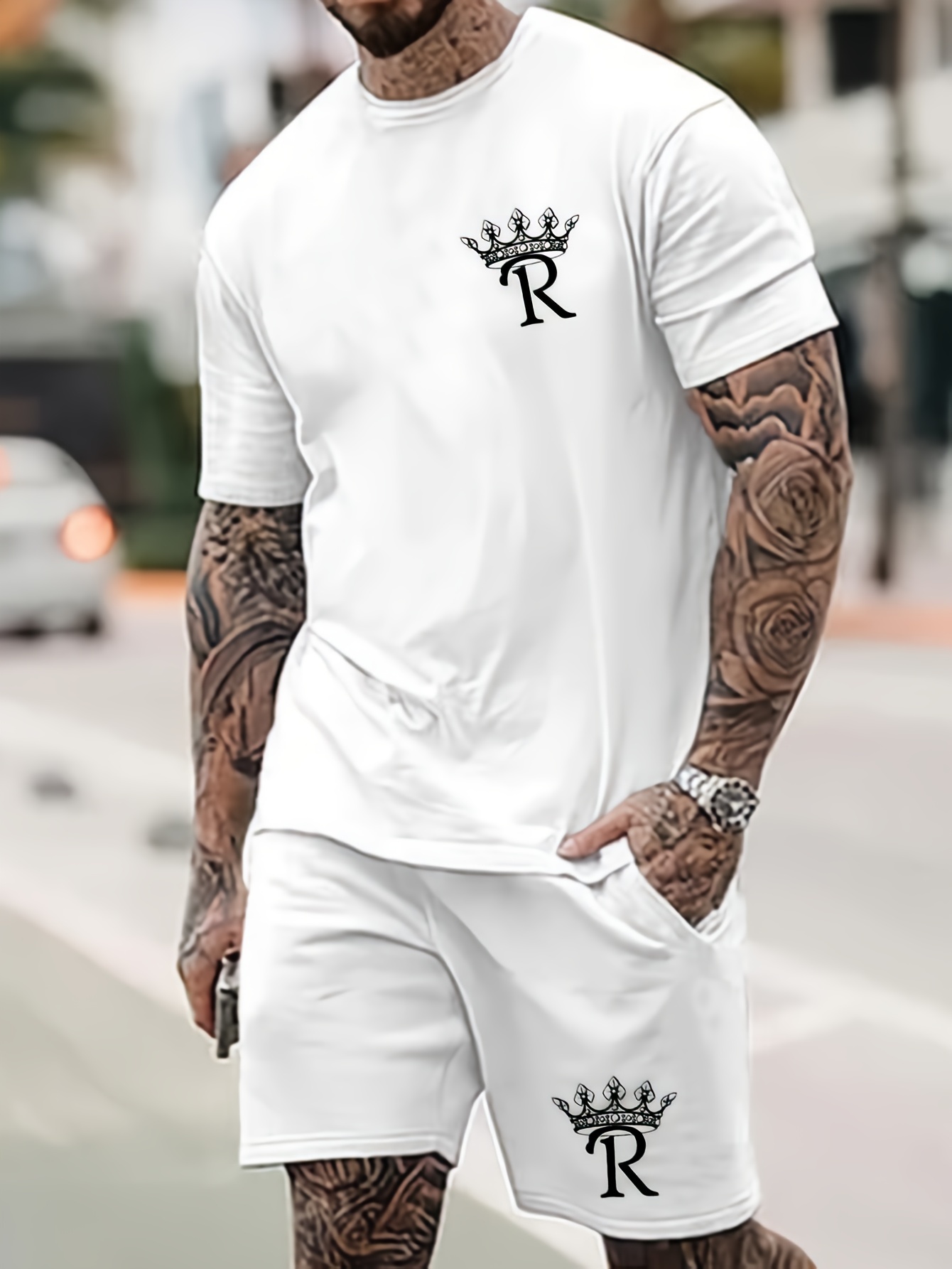 Men's Trendy Outfits Casual Crew Neck Short Sleeve T shirt - Temu