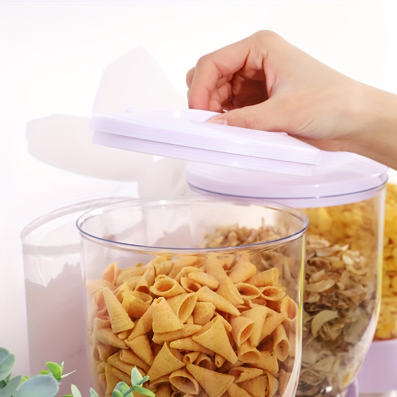 1pc Double Barrel Cereal Dispenser Kitchen Oatmeal Storage