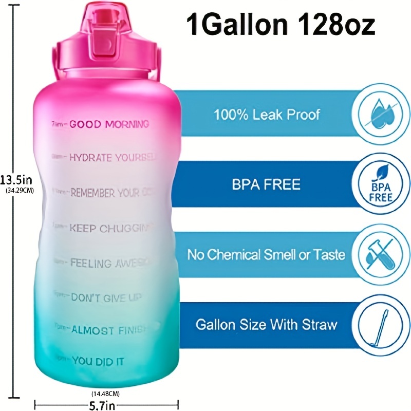 botella de agua sin BPA botella de agua deportiva, botella de agua  motivacional para beber suficiente agua diaria, ideal para fitness,  gimnasio, deportes, al aire libre, Moda de Mujer