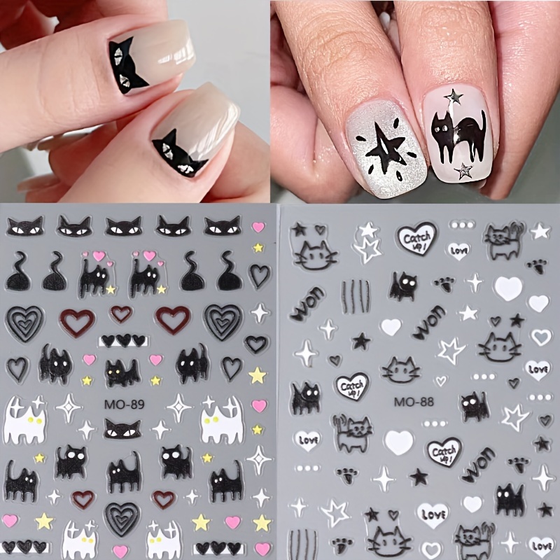 24 Design Nail Stickers French Design Water Decals Sliders Set Y2k