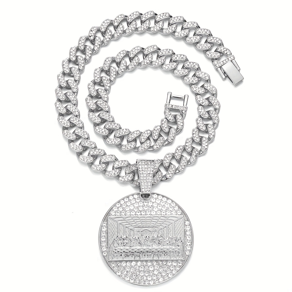 Last Supper Pendant Necklace with Cuban Link Chain