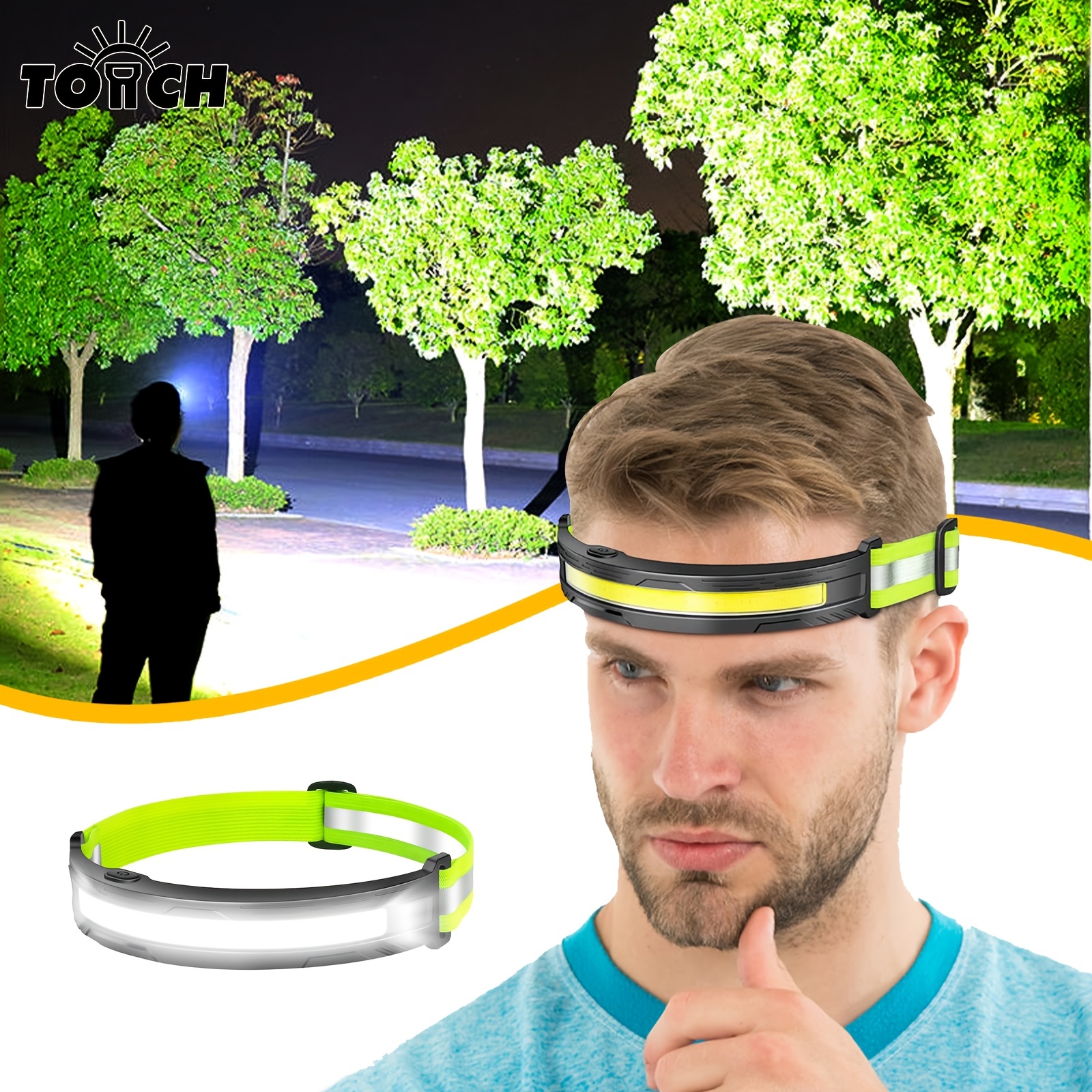 Lampe de course de poitrine pour coureurs et joggeurs avec faisceau  réglable et réflecteur, USB Led rechargeable