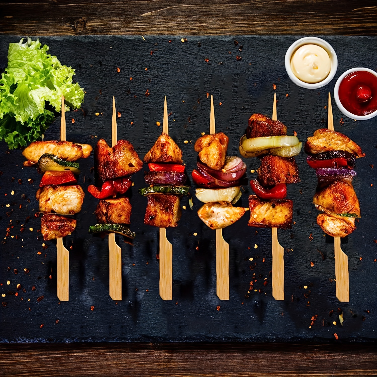 Bamboo Skewers 200 PCS for Appetizers Cocktail Picks Fruit Kababs