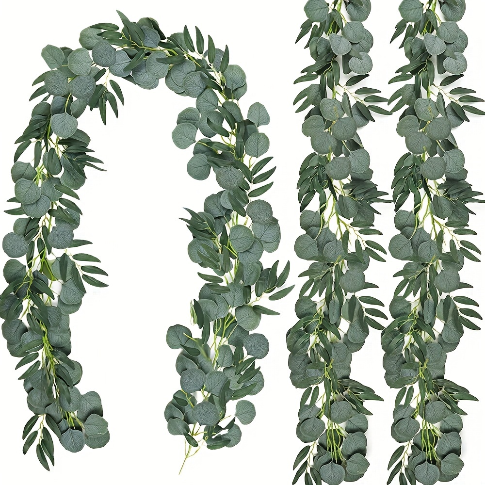 Eucalyptus Garland Long Willow Leaves Fern Greenery Garland - Temu