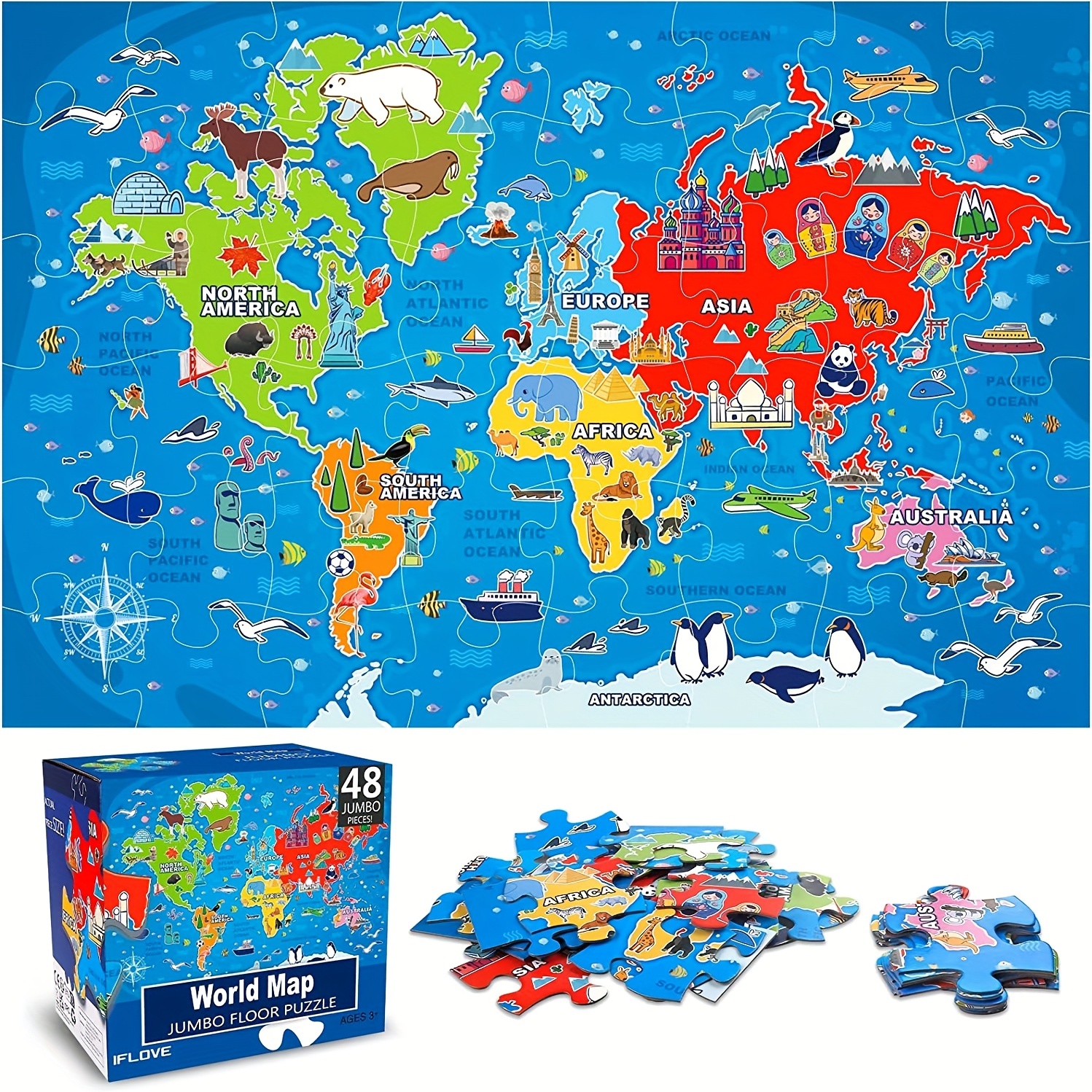 World Map Puzzle: Educational Geography Toys Kids Adults - Temu