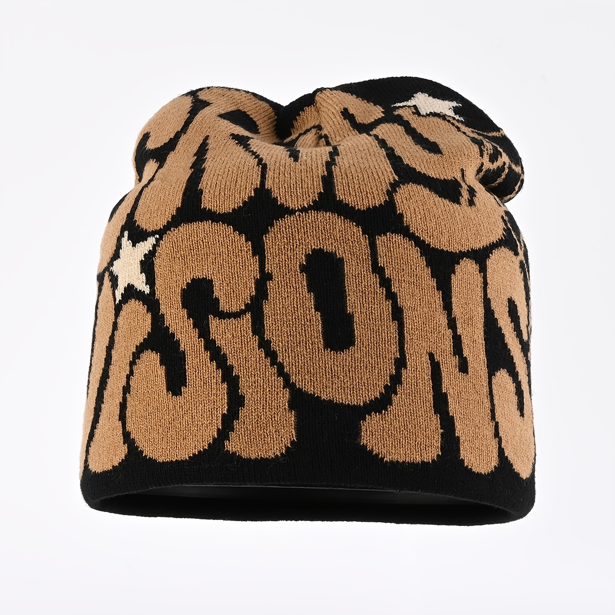 Spider Web Letter Jacquard Y2k Beanie Reversible Hip Hop - Temu Canada