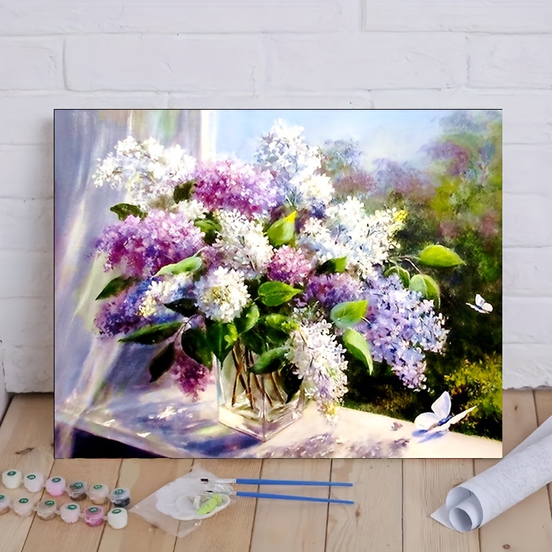 

1pc Butterfly And Flower 40*50cm Painting By Numbers For Adults Beginners Painting Acrylic Painting Set Decorative Painting Diy Digital Oil Painting Manual Coloring
