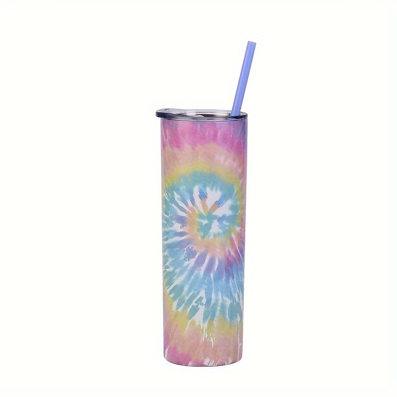 Tie-dye Tumbler With Lid, Stainless Steel Insulated Water Bottle