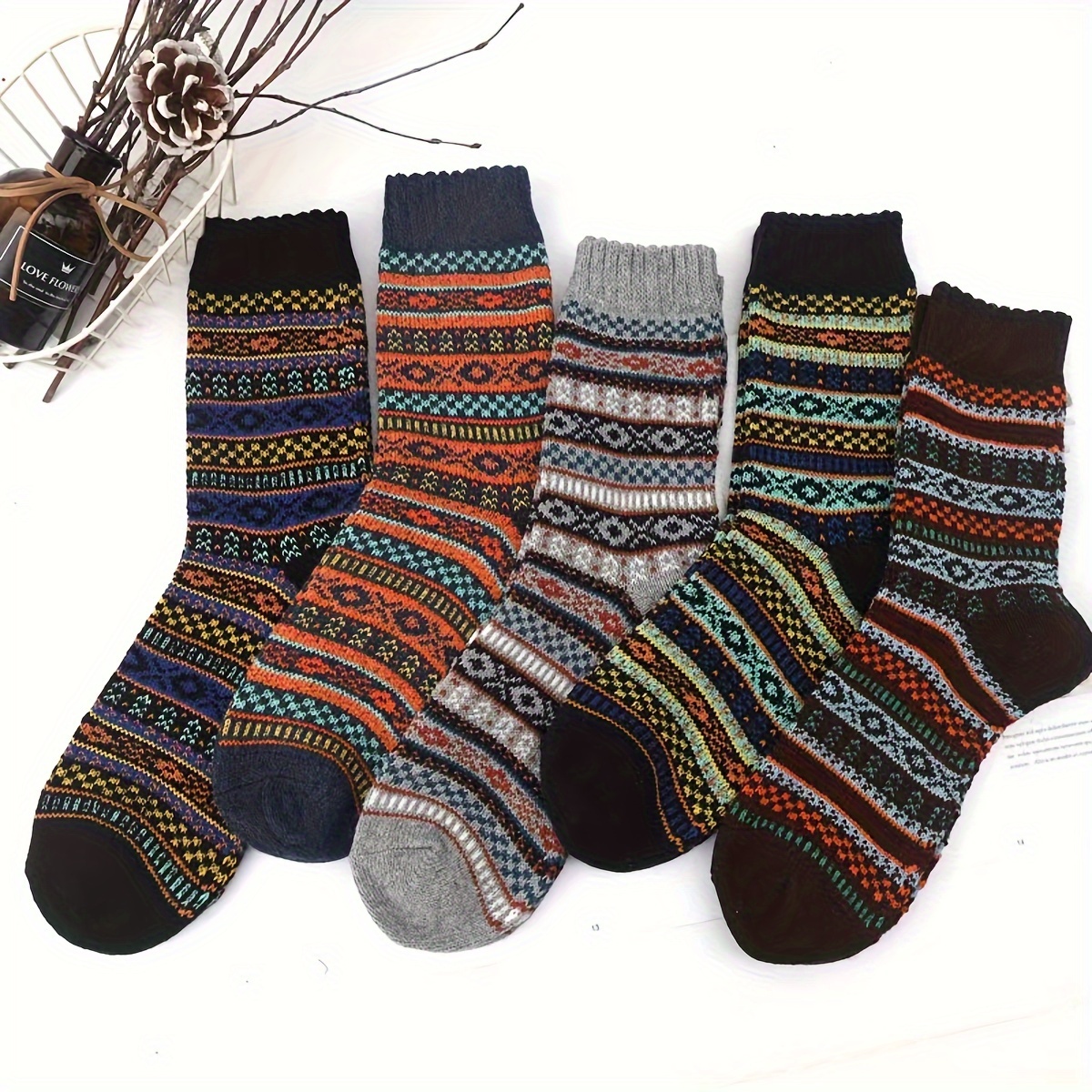 Men's Warm Thick Socks Autumn Winter - Temu