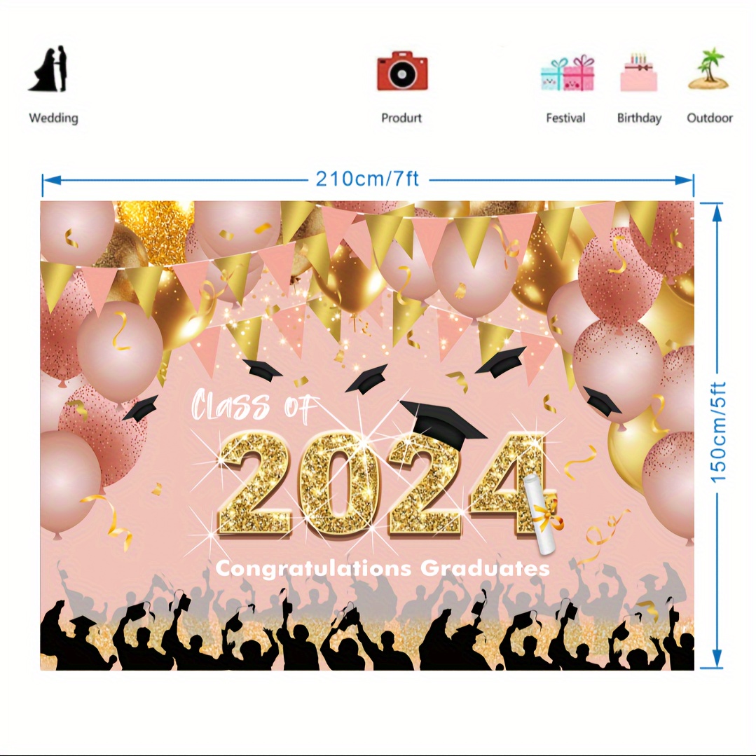 2024 Graduation Decorations Class 2024 Graduation Banner - Temu