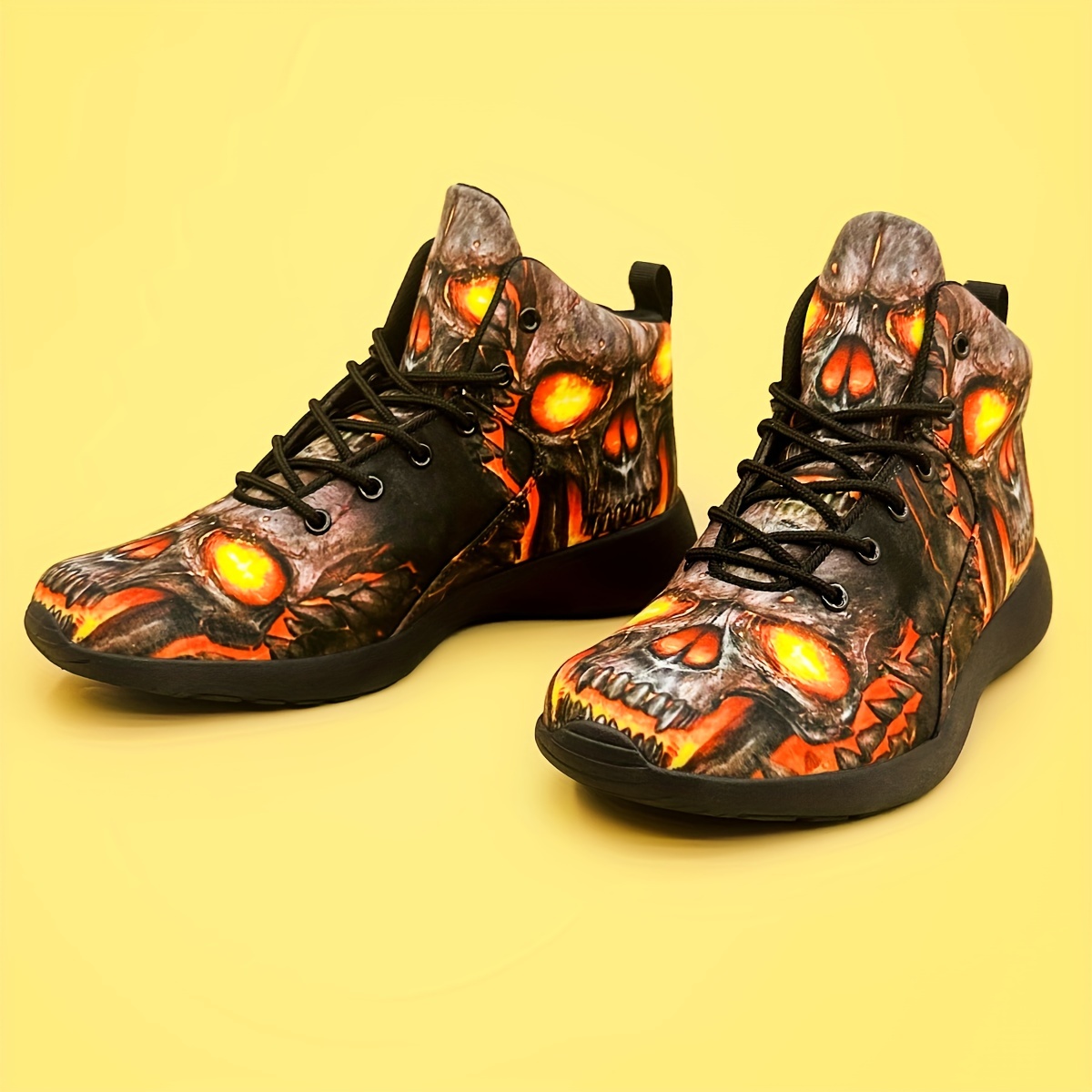 Schn rsneaker Mit Totenkopfmuster L ssige Wanderschuhe Und 