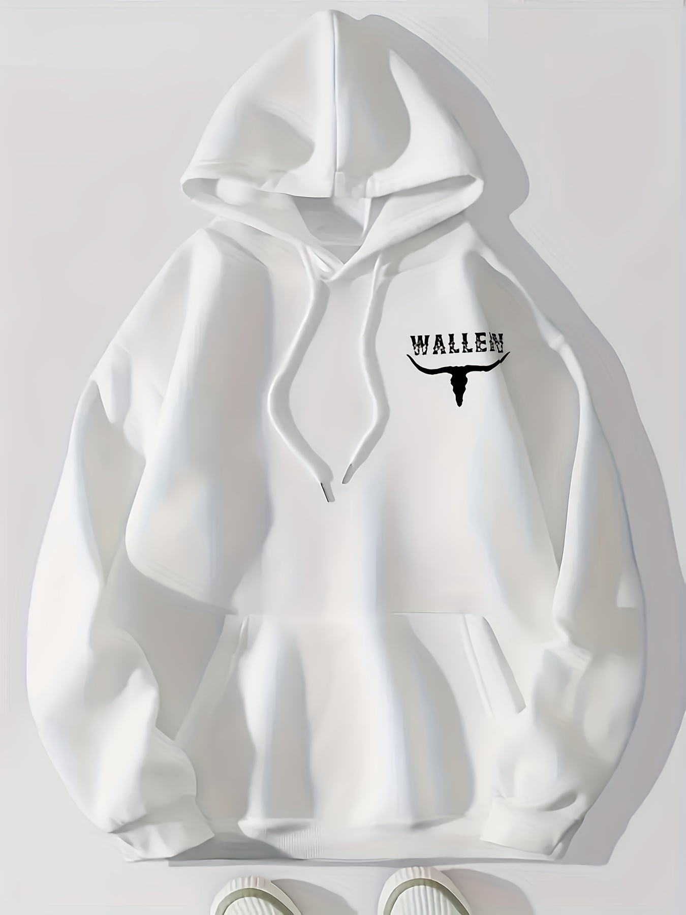 Wallen Print Hoodie Drawstring Casual Hooded Sweatshirt For - Temu