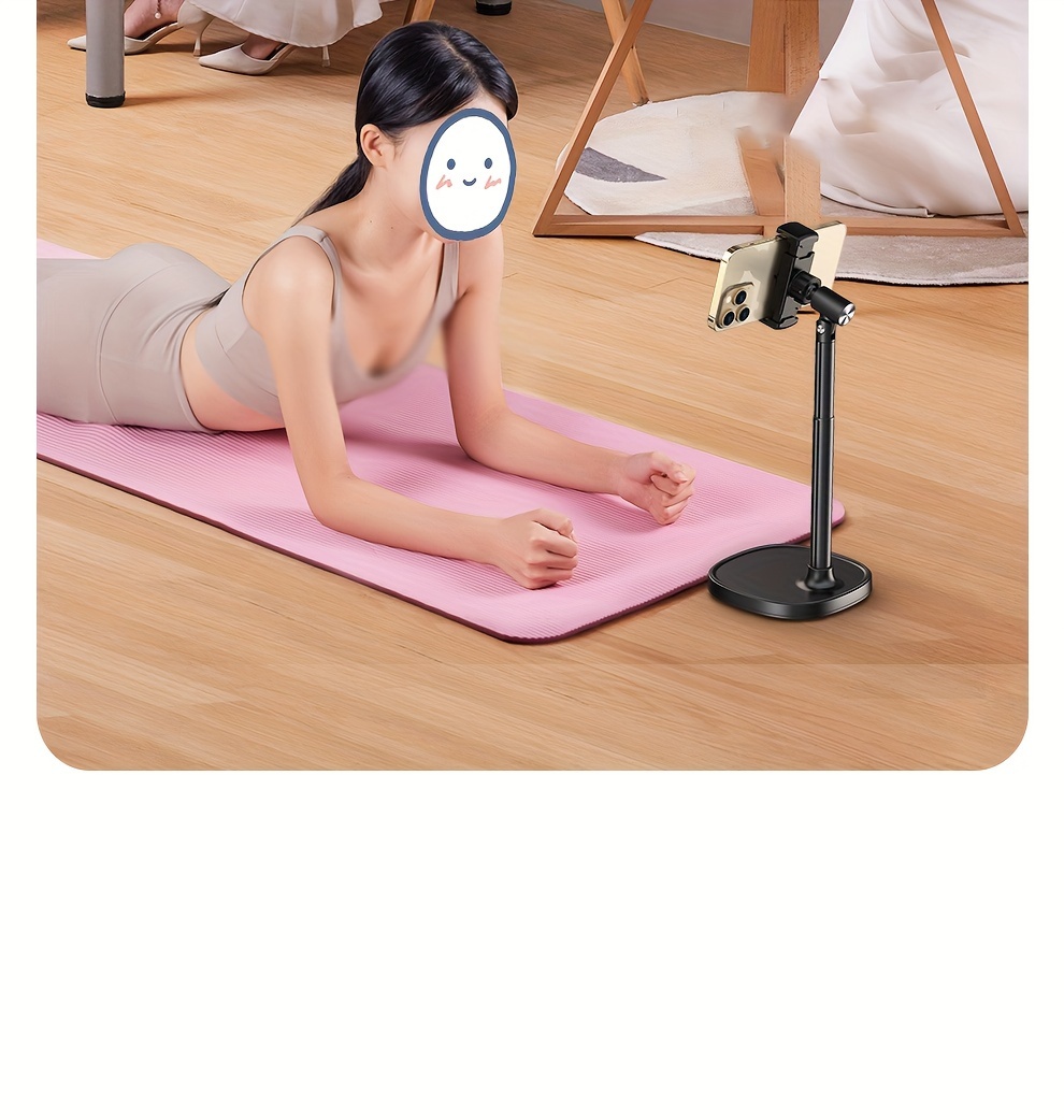 Mobile phone desktop bracket live special metal universal universal aluminum alloy overhead shooting selfie TikTok mobile phone stand rotating adjustable lifting support frame