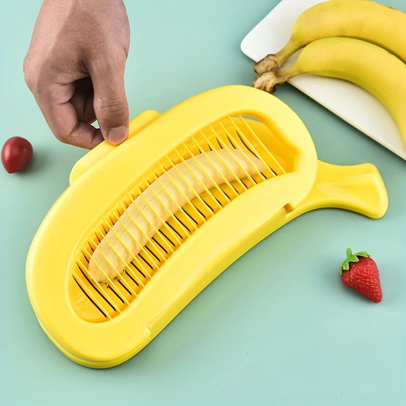 Banana Slicer, Stainless Steel Fruit And Vegetable Salad Peeler Cutter, Kitchen  Tools For Banana, Sausage, Strawberry,grape - Temu