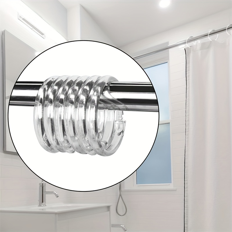 Clear Shower O Type Curtain Rings Hooks Bathroom Plastic - Temu Canada