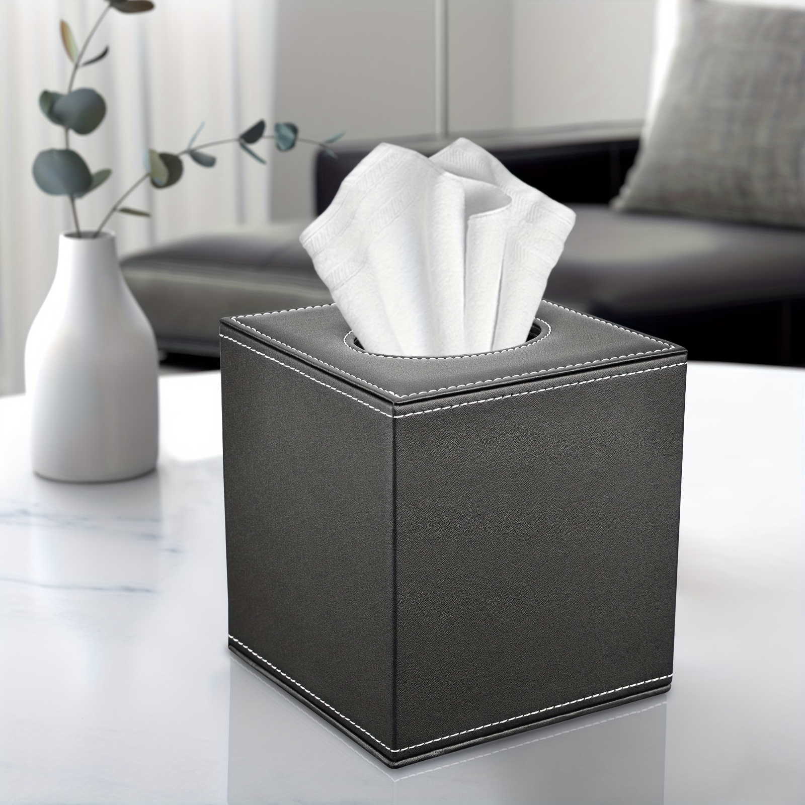 Leather Tissue Box Napkin Holder Car Drawer Box Home Living Room