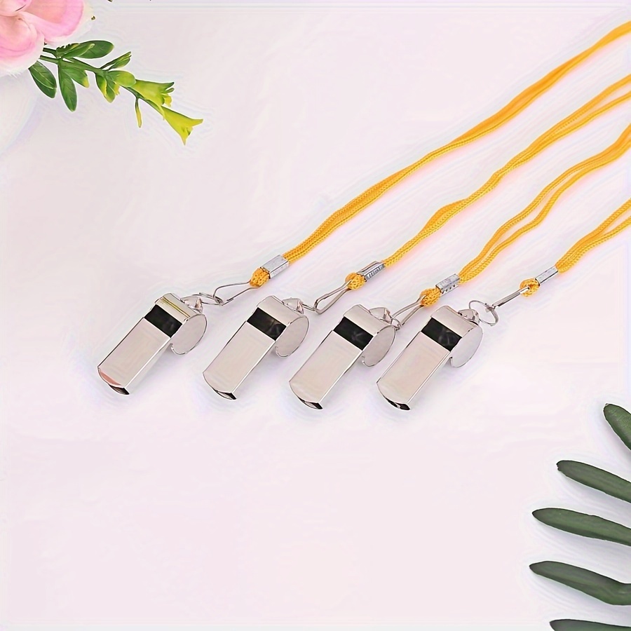 Stainless Steel High Frequency Referee Whistle with Lanyard