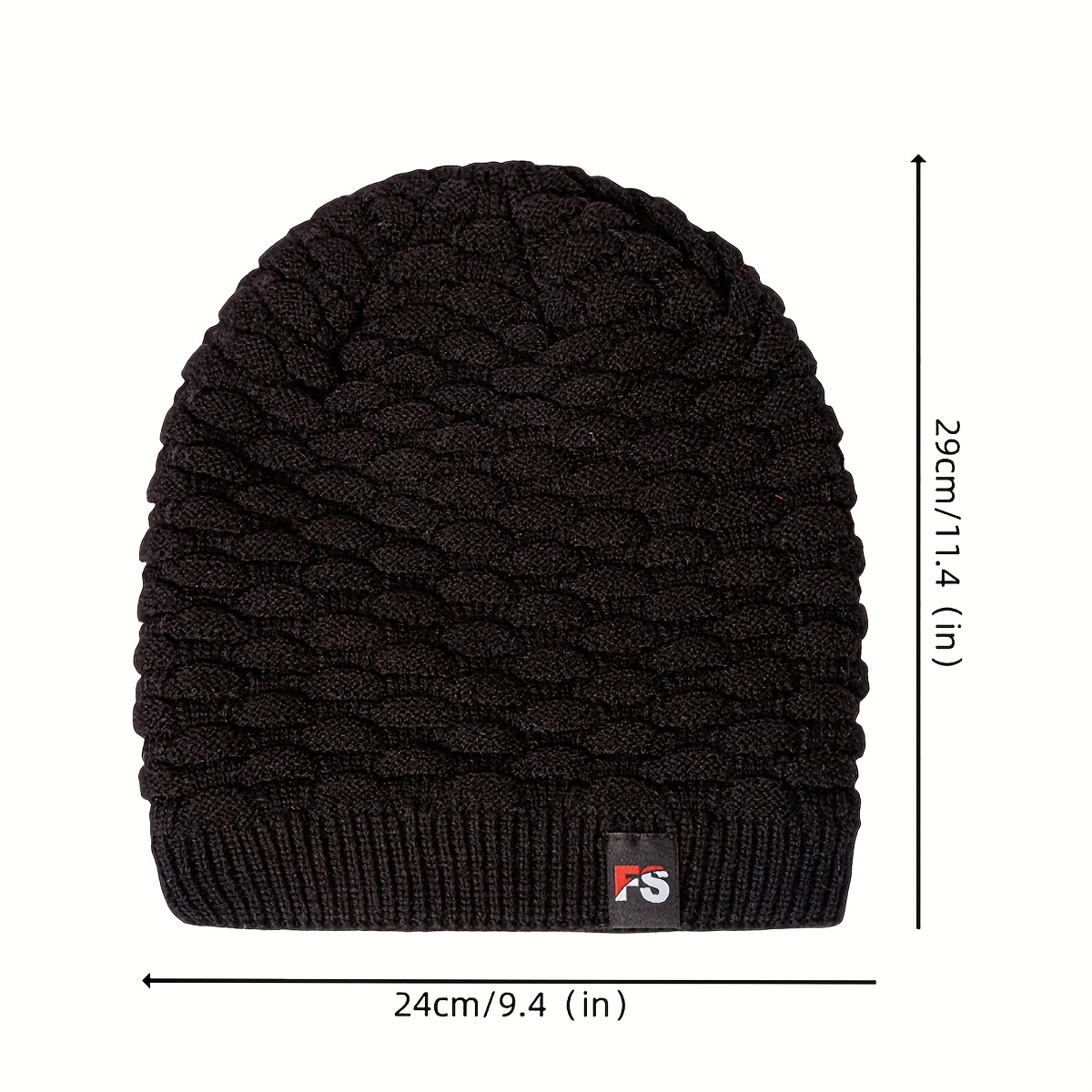Winter Men's Fleece Beanie Warm Knitted Hat