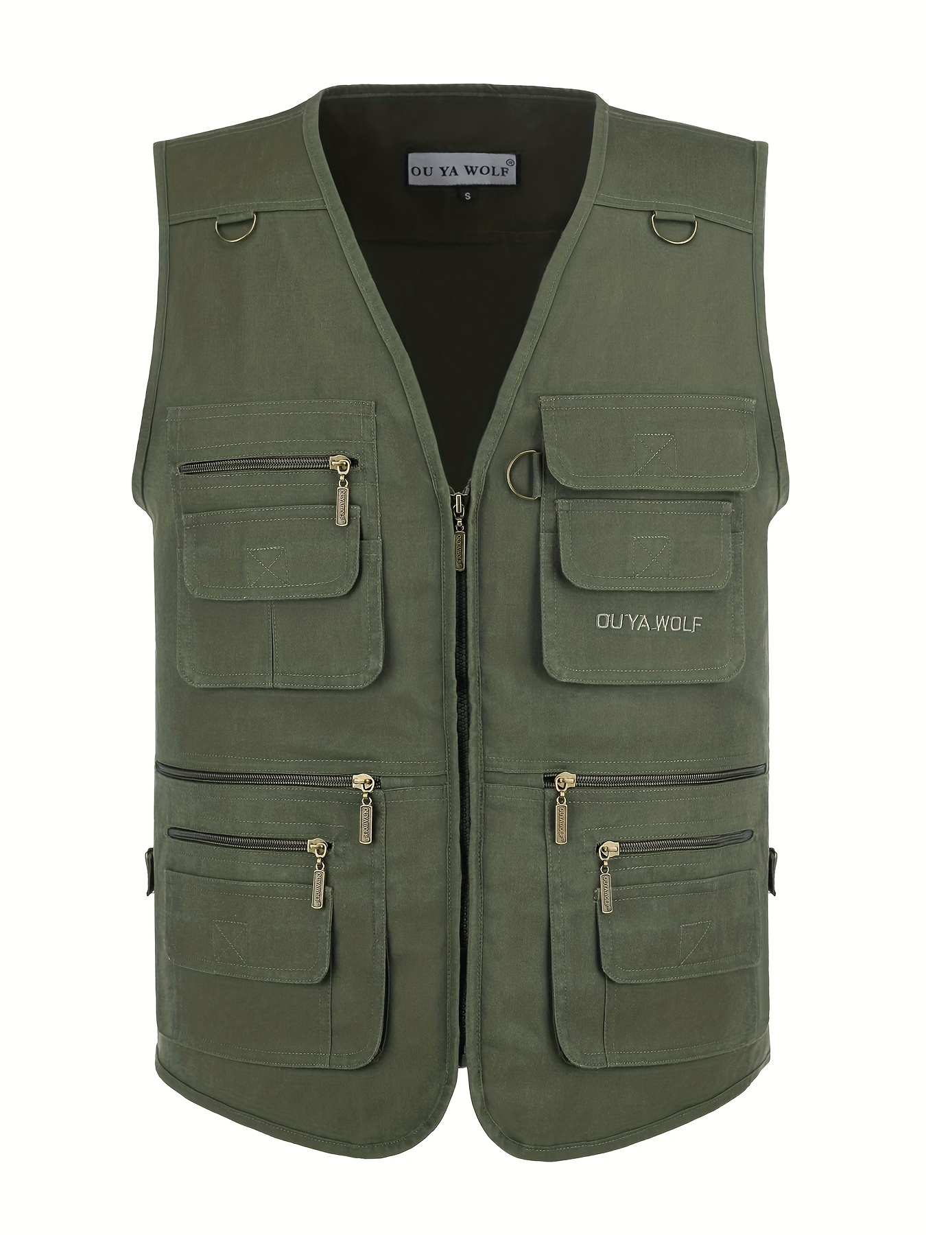 Zipper Pockets Cargo Vest Men's Casual Outwear Zip Vest - Temu Philippines
