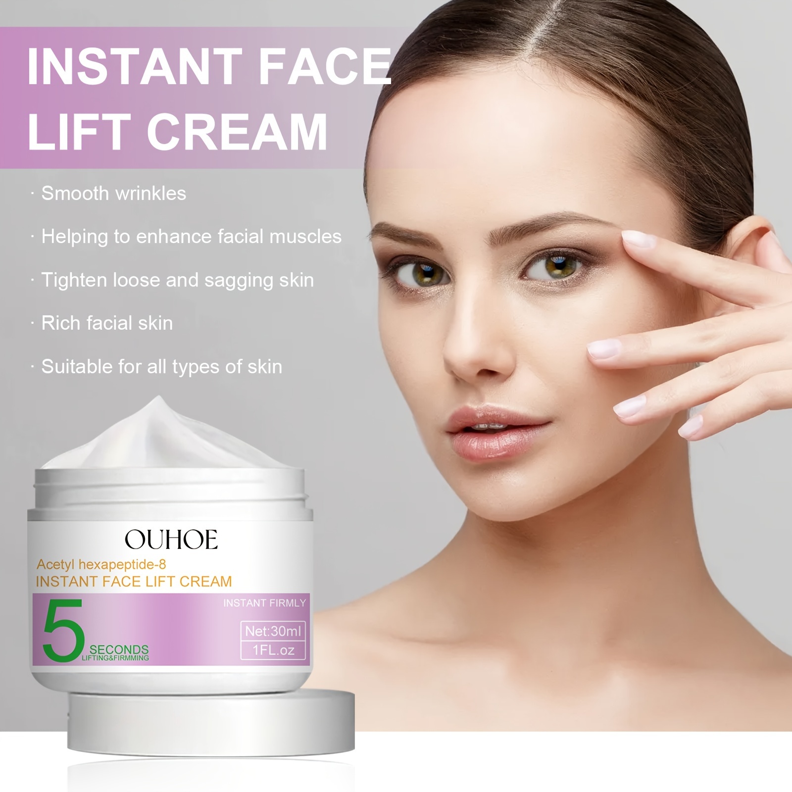 1.01oz Acetyl Hexapeptide 8 Face Cream Facial Lifting Cream Contains Hyaluronic Acid Deep Moisturizing Rejuvenating And Firming Face Cream