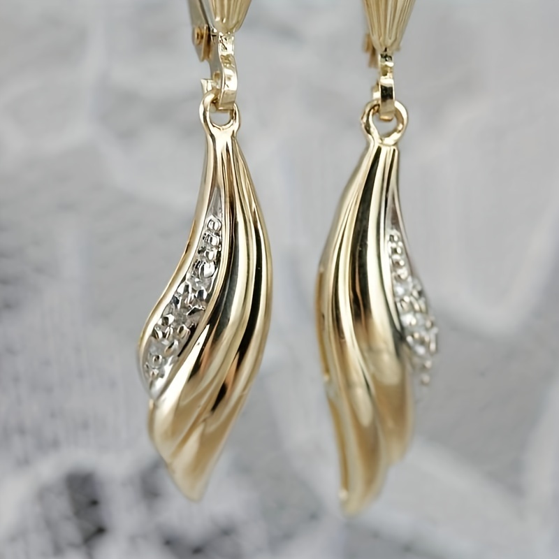 Minimalist Elegant Golden Fishtail Drop Earrings For Wedding Banquet Engagement Additions