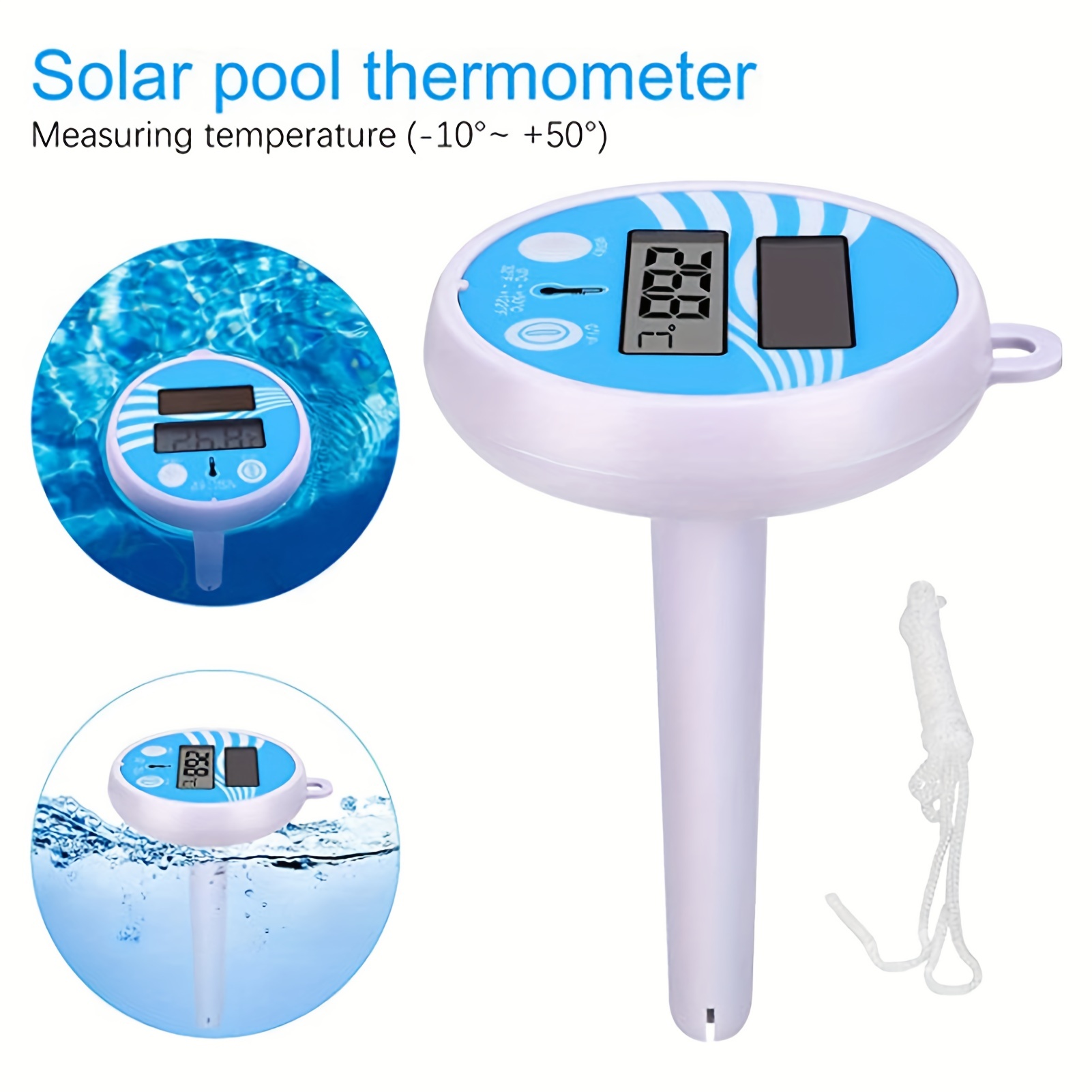 Solar Powered Swimming Pool Thermometer Digital Pool Floating Shatter Resistant