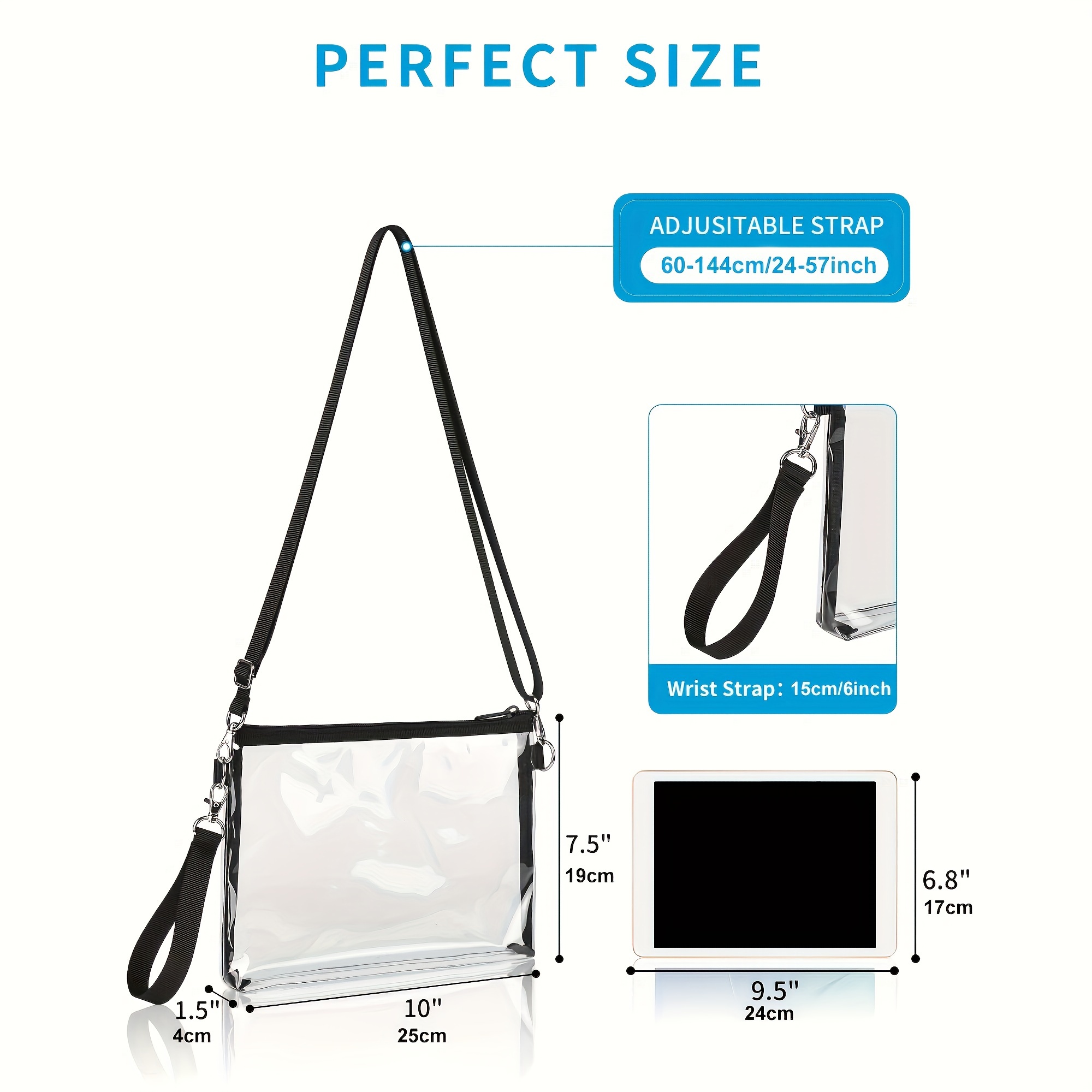 1pc Clear Crossbody Bag Shoulder Handbag, Clear Purses for Women, Small Clear Purse Bag Stadium Concerts Approved,Temu