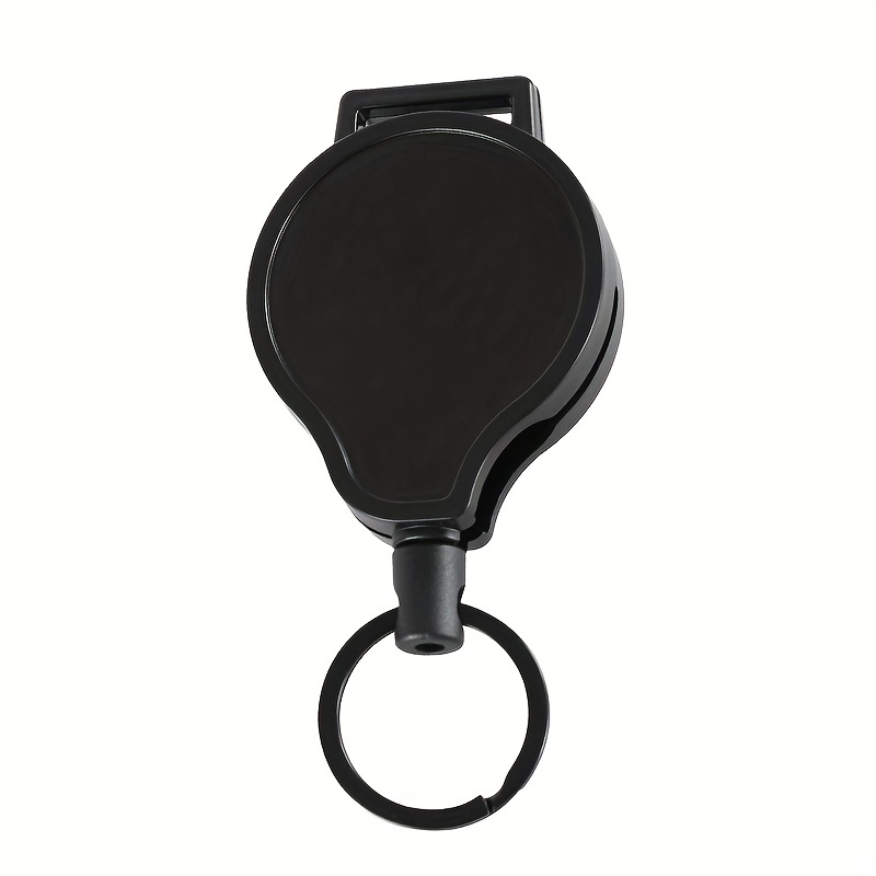 1pc Mini Retractable Key Chain, Metal Badge Reel ID Card Holder, Portable Anti-lost Anti-Theft Keychain Key Ring,Temu