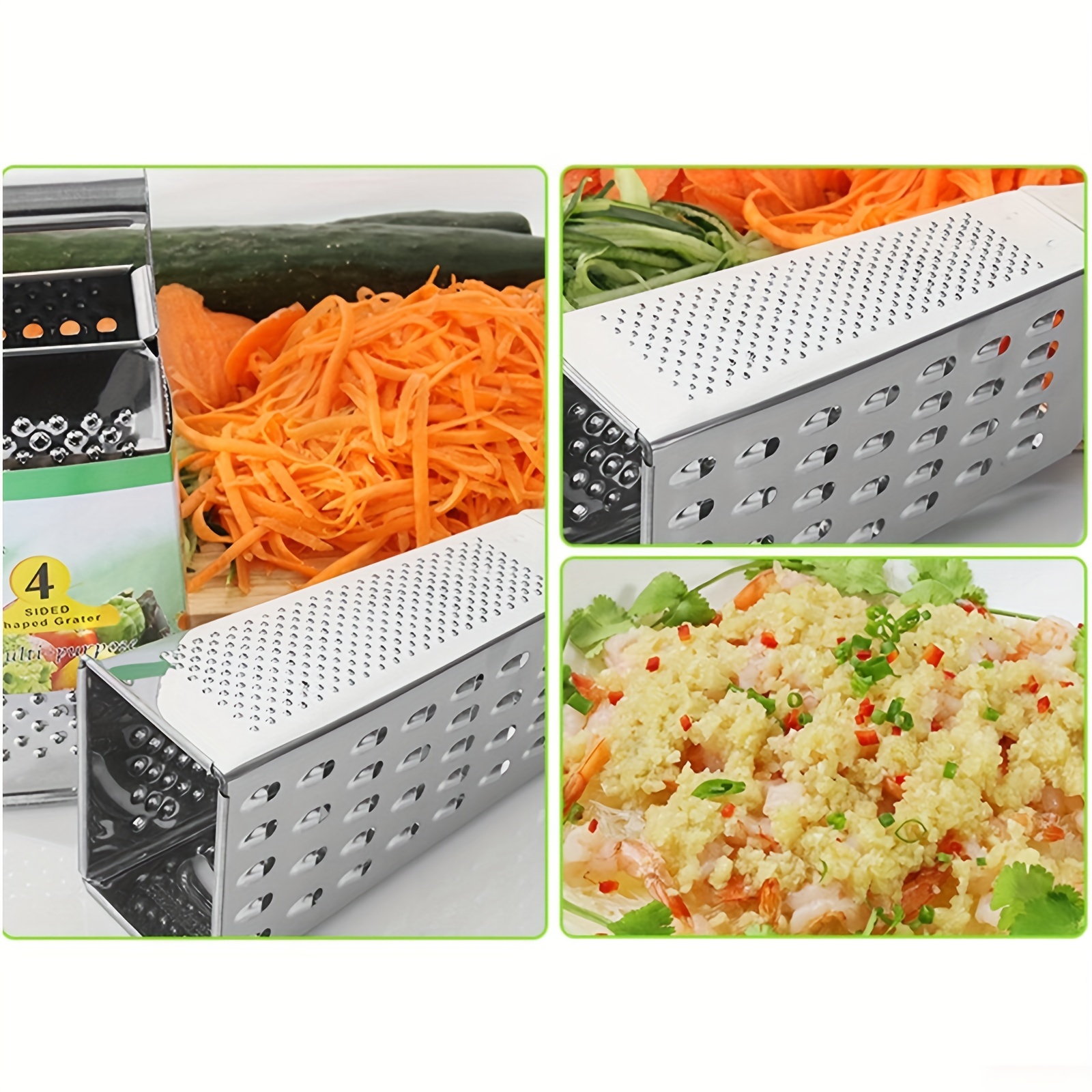 1 pcs Kitchen Cheese Grater 6 Sided Cheese Shredder Stainless