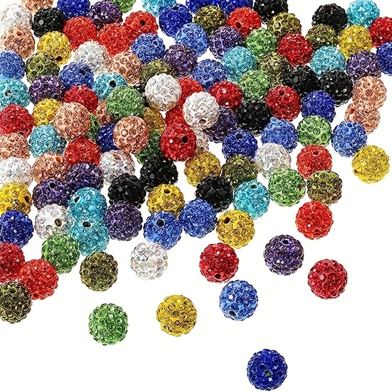 Fancy Clay Beads with Large & Small Rhinestones and and Metal Bead