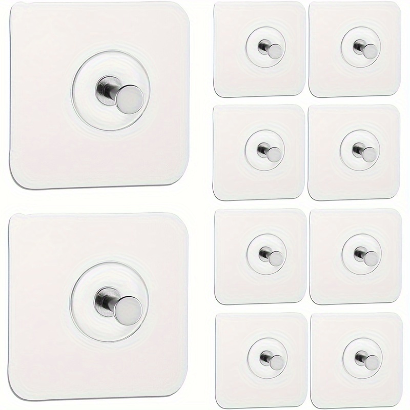 10pcs Heavy Duty Self-Adhesive Wall Hooks for Hanging Pictures and Frames -  Screw-Free, Washable, Reusable, and Punch-Free - Ideal for Home Decor and